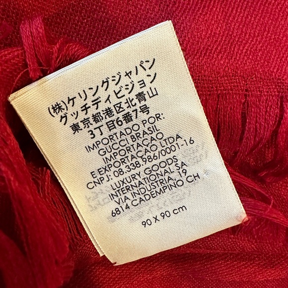 Gucci Red Silk Scarf NWT - Picture 5 of 8